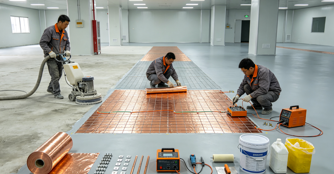 环氧防静电地坪_防静电自流平地面_施工工艺价格优缺点场景(图2)